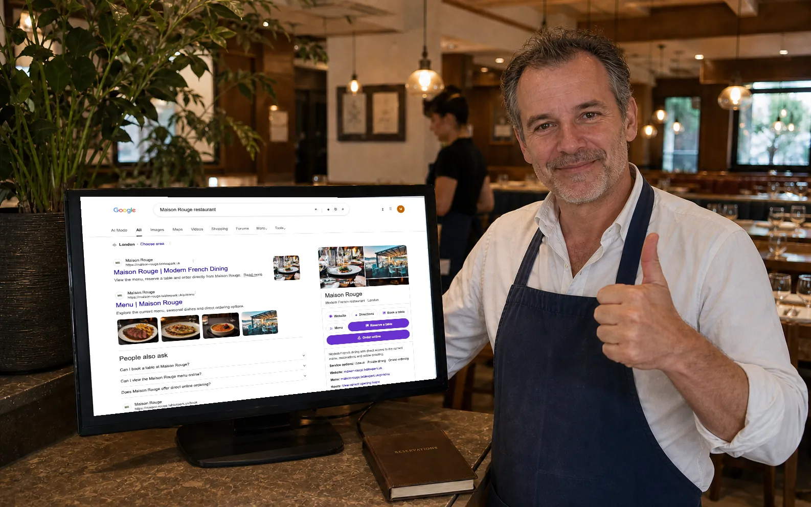 A restaurant owner publishing their own site, unassisted