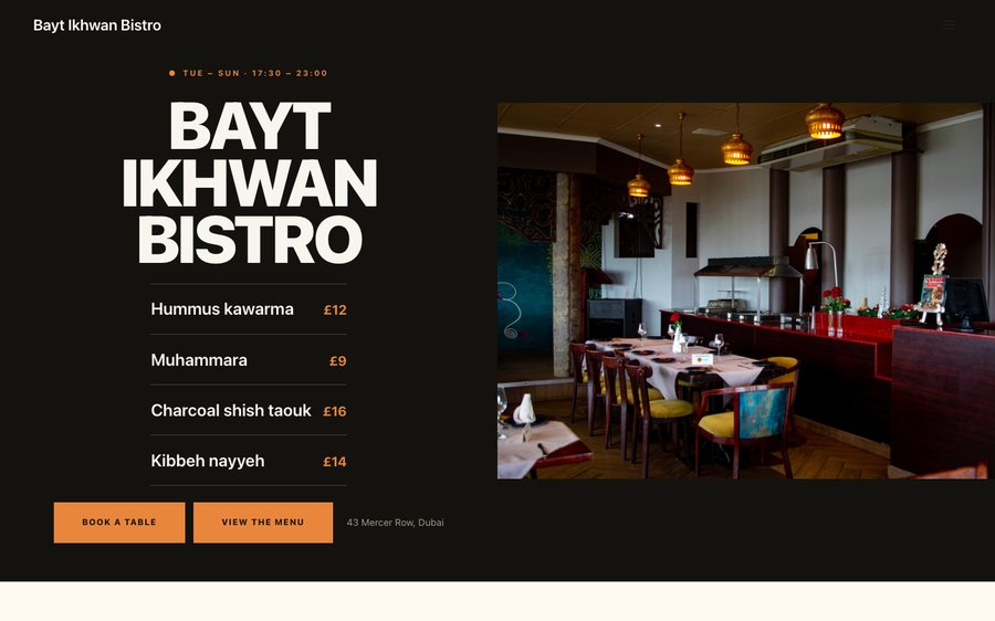 Bayt Ikhwan Bistro template