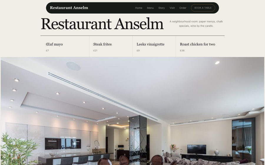 Restaurant Anselm template
